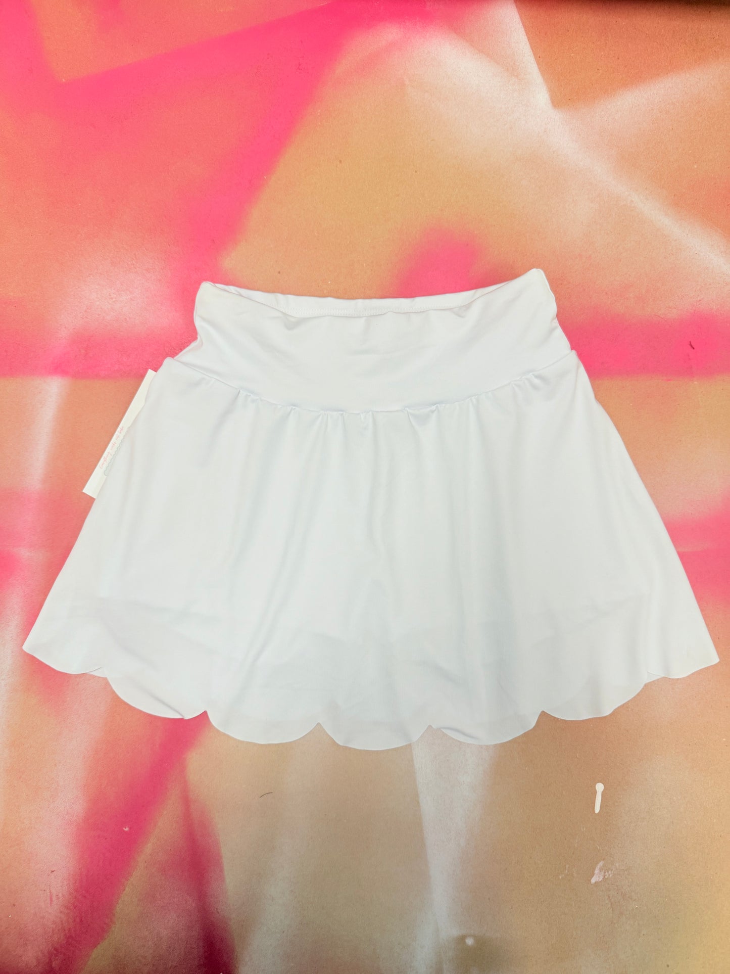 White Scalloped Skort