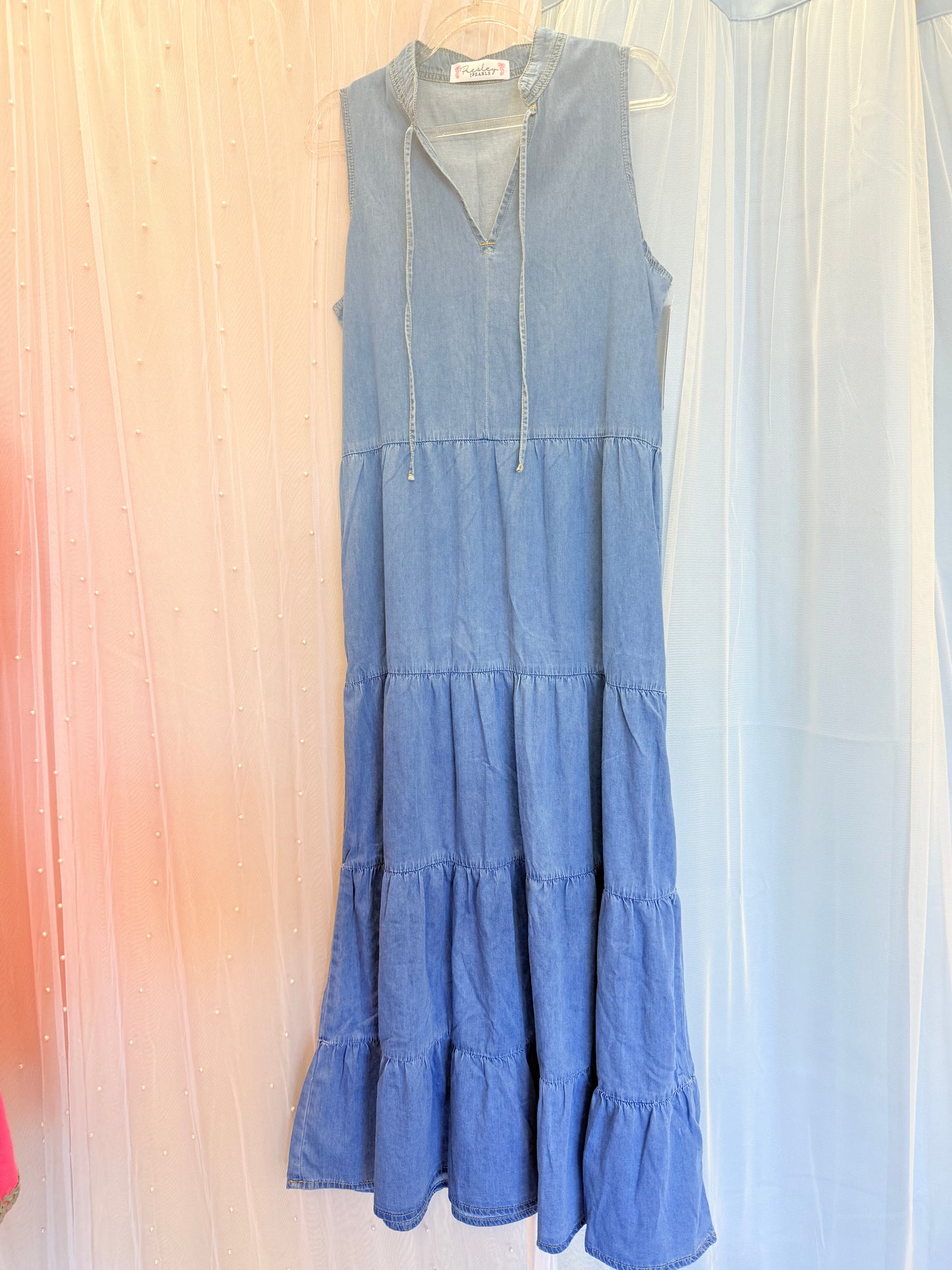 Sleeveless Chambray Maxi