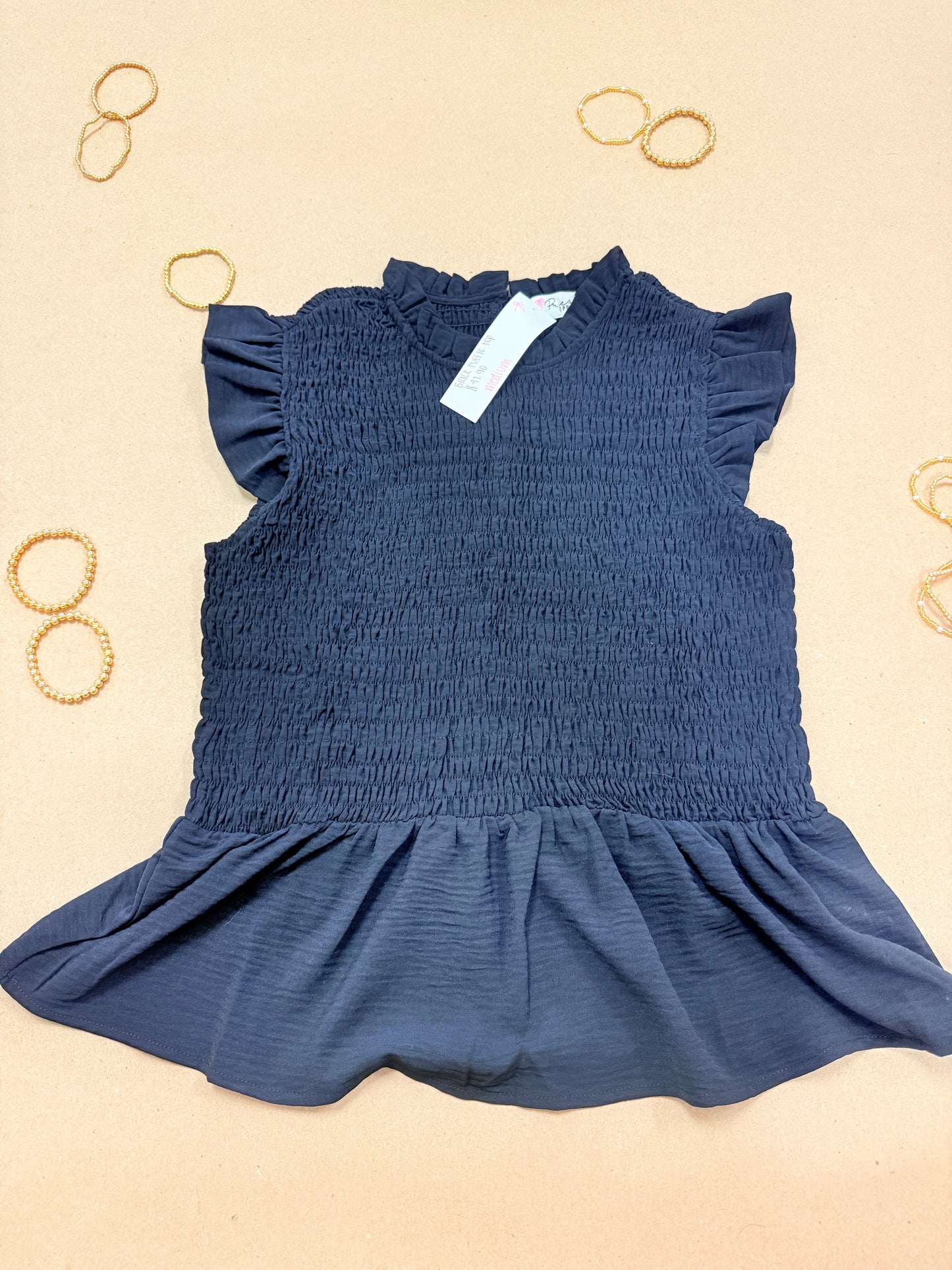 Black Ruffle Top