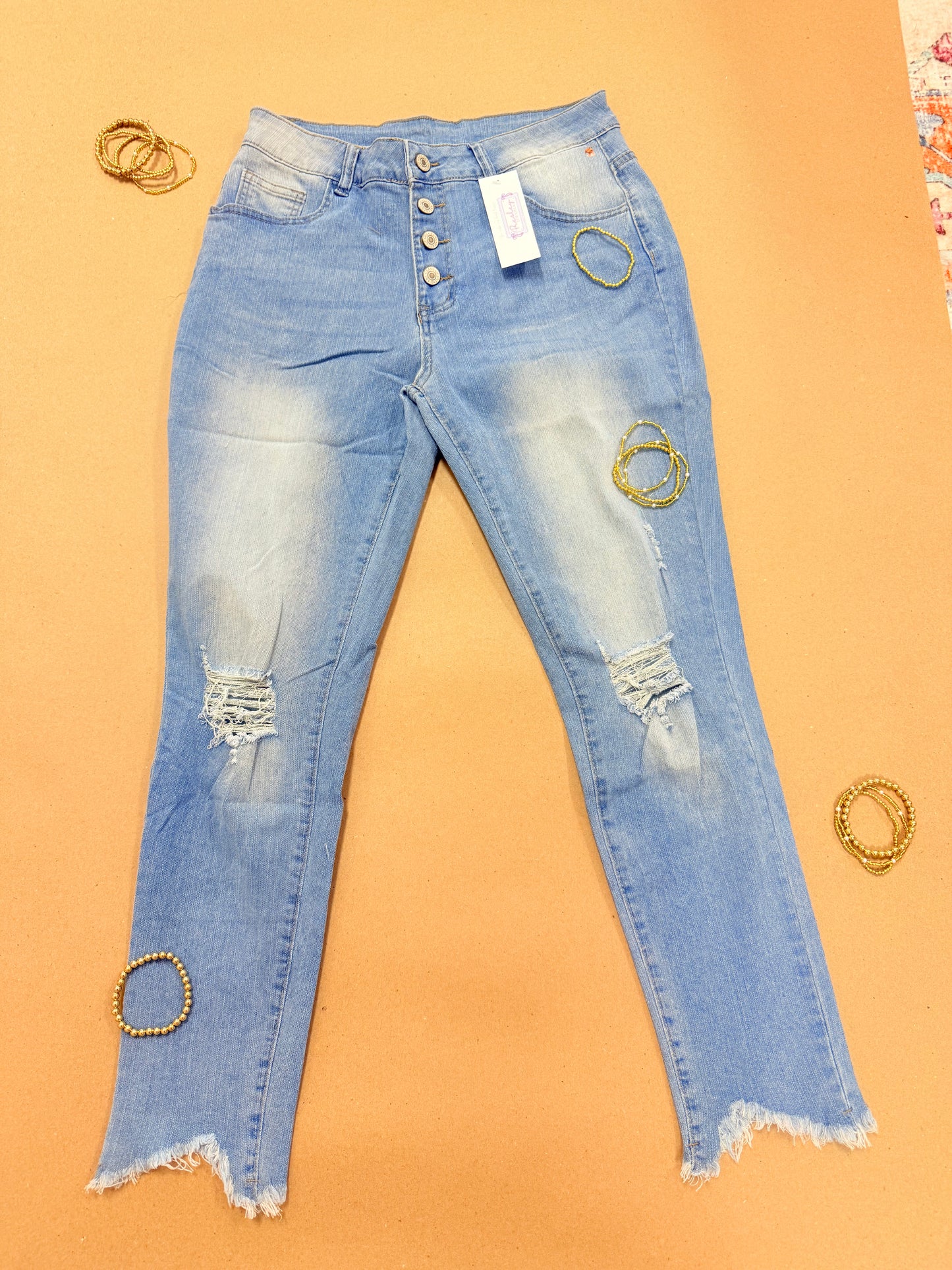 Button Up Blue Jeans