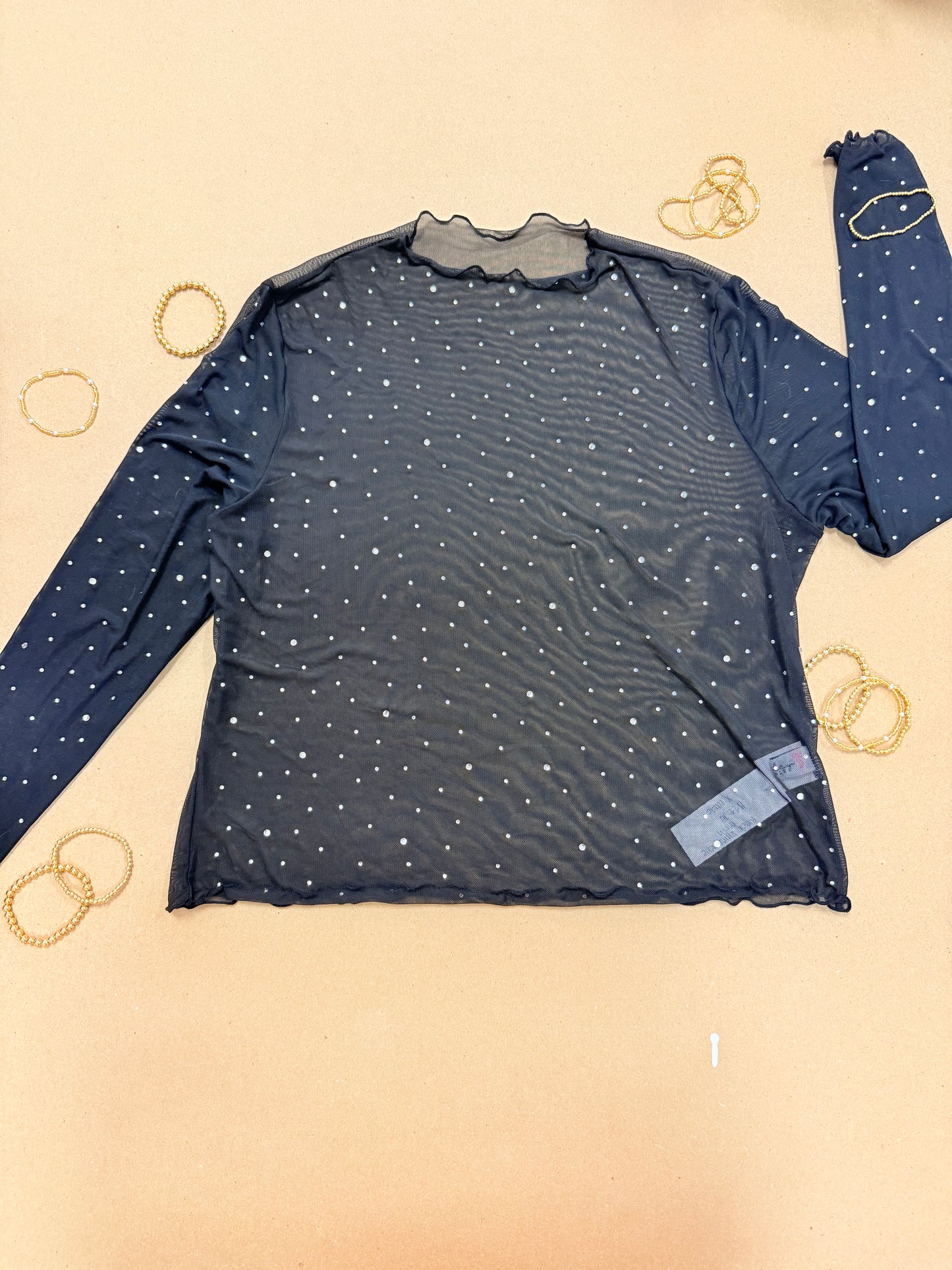 Black Rhinestone Mesh