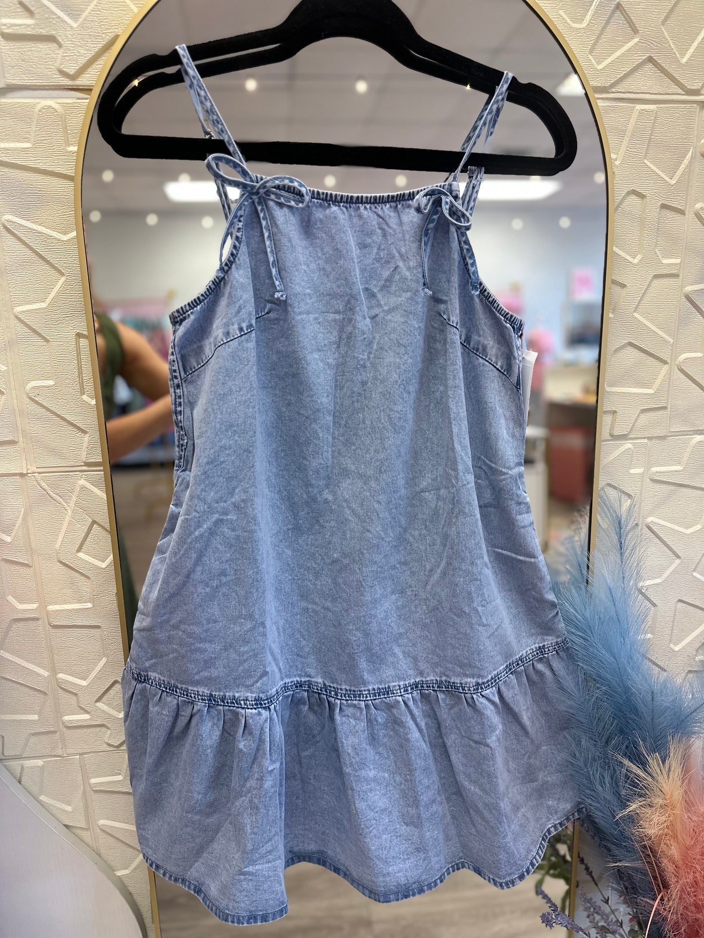 Bow Blue Mini Dress