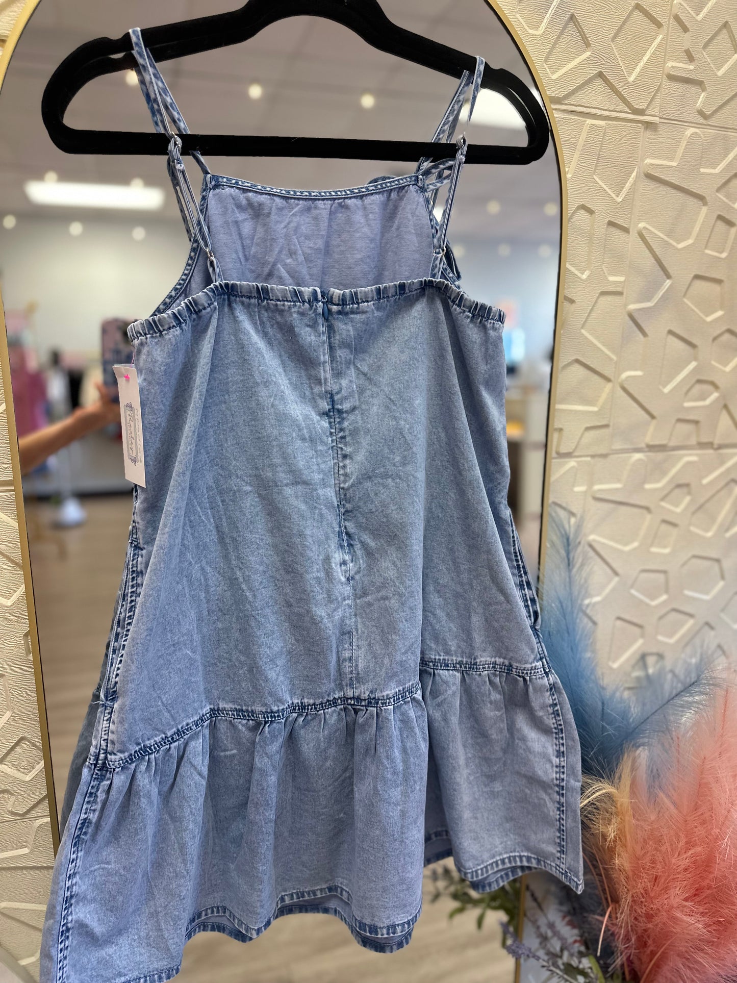 Bow Blue Mini Dress