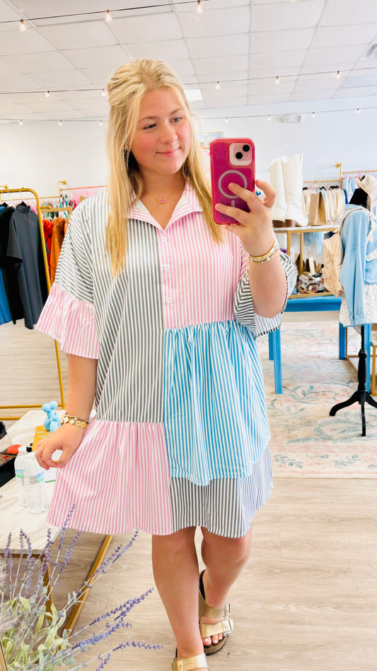 Loose Color-block Dress