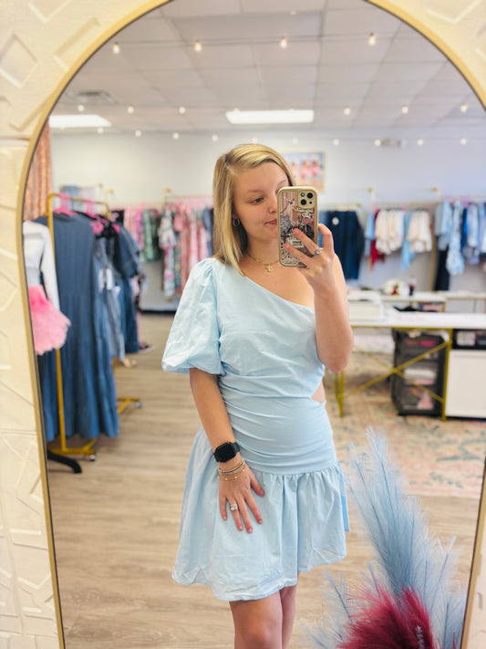 Heel Blue One Shoulder