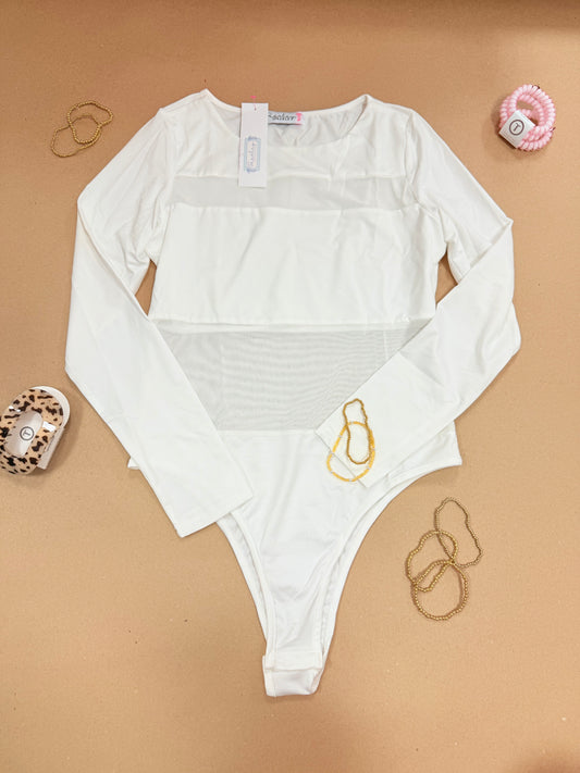 White Mesh Bodysuit