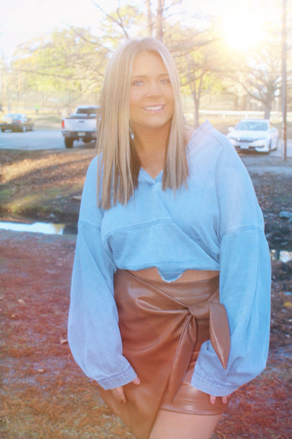 Beau Blue V Neck