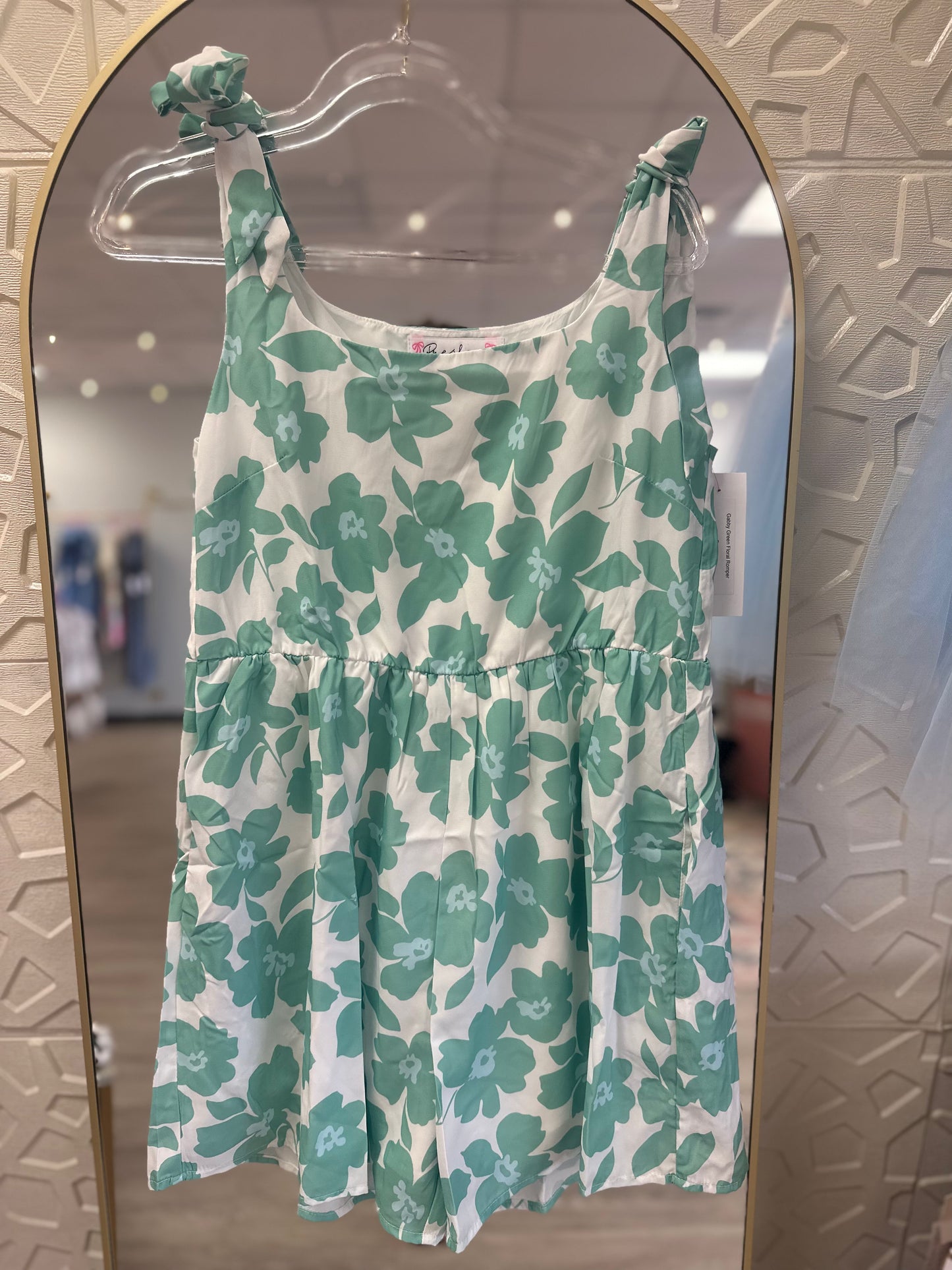 Gabby Green Floral Romper