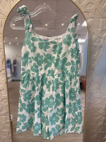 Gabby Green Floral Romper