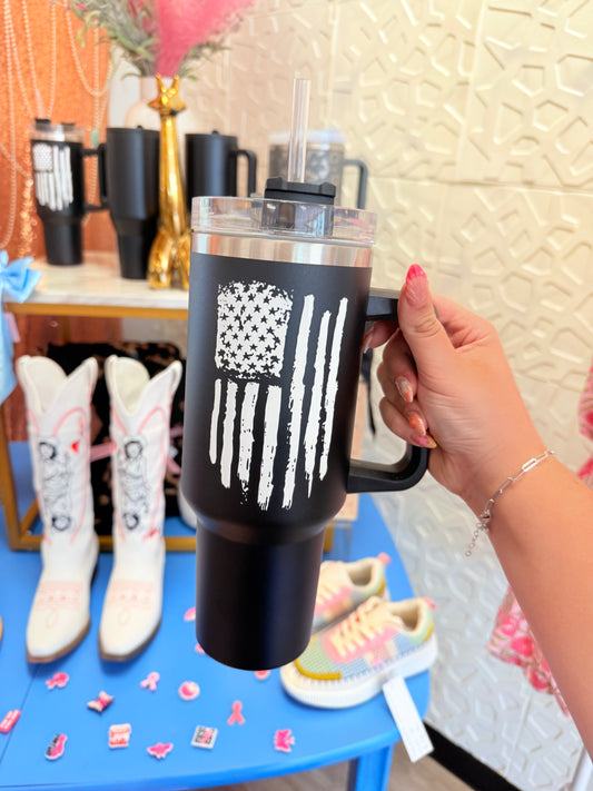 American Flag Tumbler