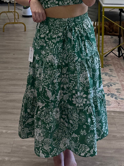 Glowing Green Midi Skirt