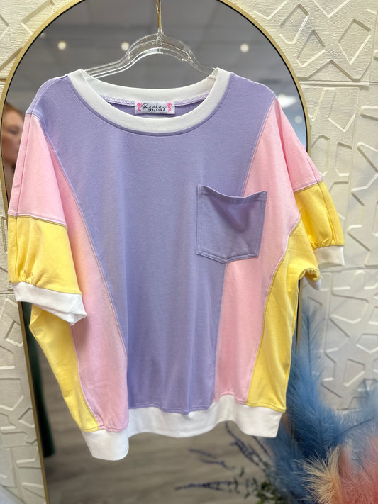 Oversize Color Block Top